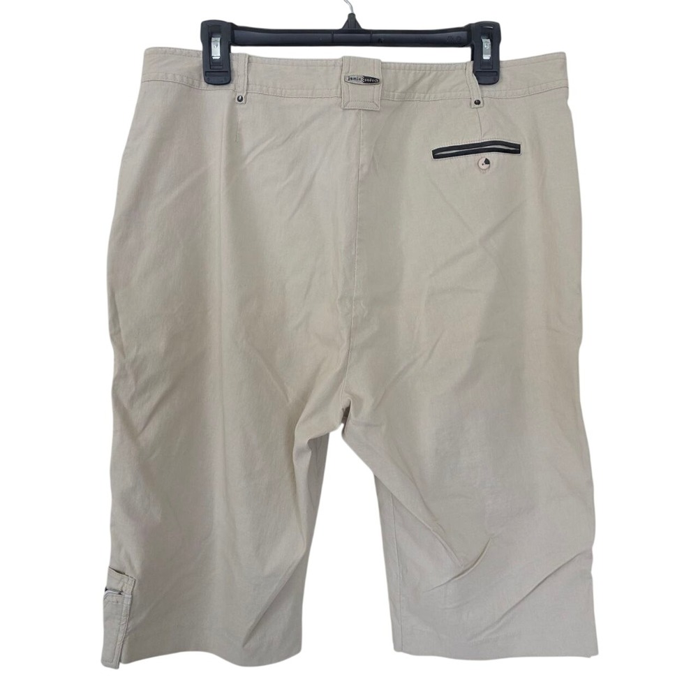 Jamie Sadock Womens Tan Khaki Golf Capri Pants Zipper Pockets Size 14 11331 - Picture 2 of 9